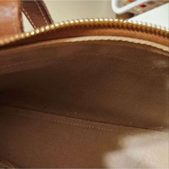 Vtg. Mint  Dooney & Bourke Signature Logo Brn/Tan Canvas w/Leather Trim Handbag - Picture 13 of 16